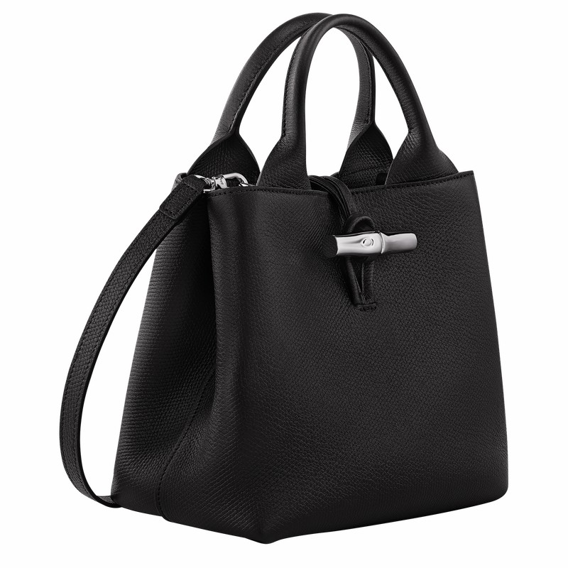 Longchamp Le Roseau S Handbag - Leather Black | AGNK47628