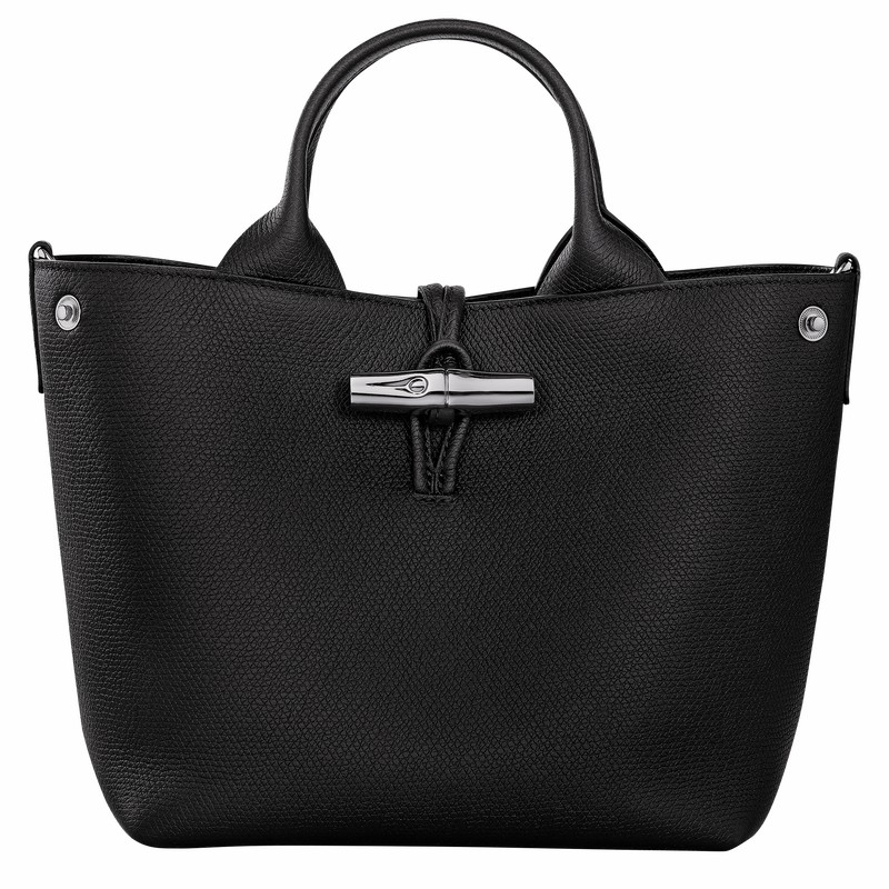 Longchamp Le Roseau S Handbag - Leather Black | AGNK47628