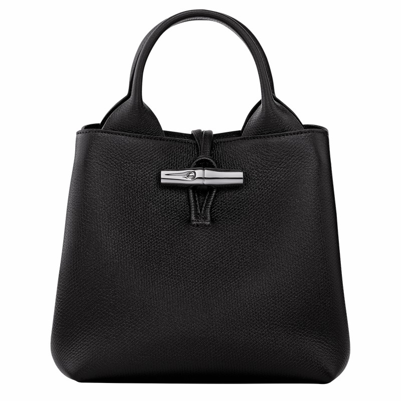 Longchamp Le Roseau S Handbag - Leather Black | AGNK47628