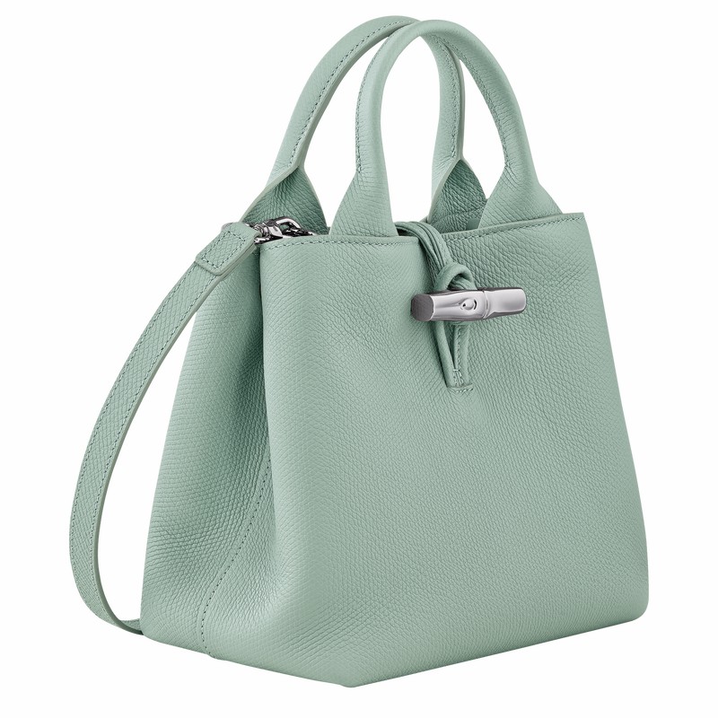 Longchamp Le Roseau S Handbag - Leather Celadon | QDBF96273