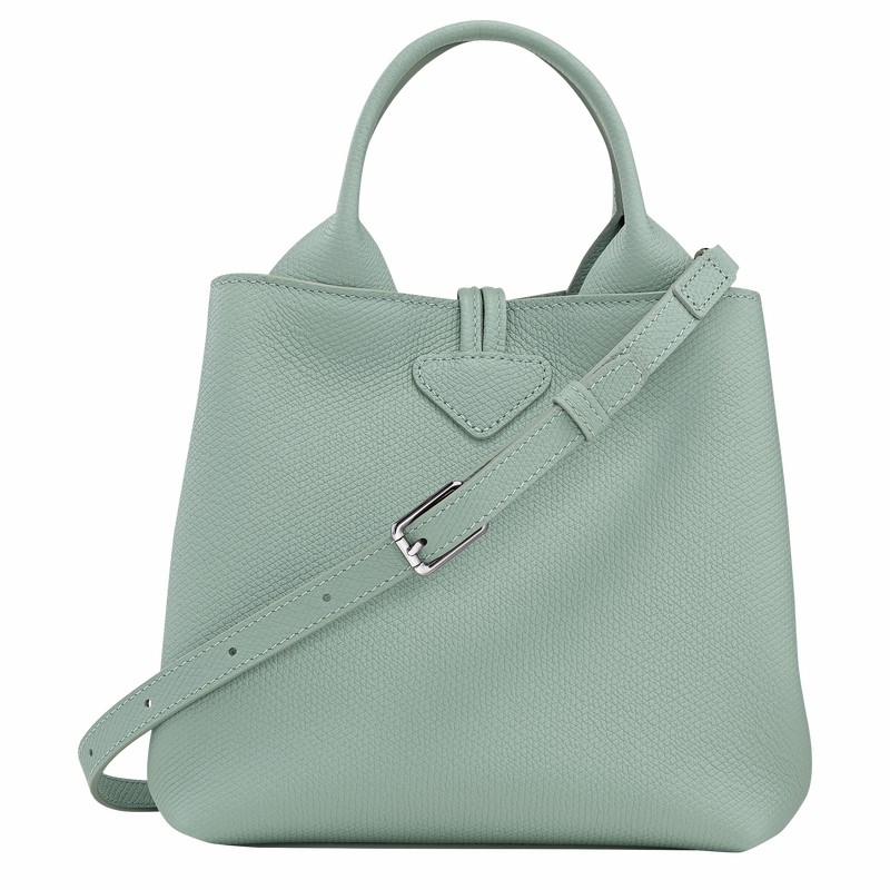 Longchamp Le Roseau S Handbag - Leather Celadon | QDBF96273