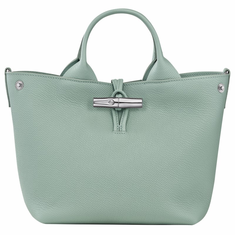 Longchamp Le Roseau S Handbag - Leather Celadon | QDBF96273