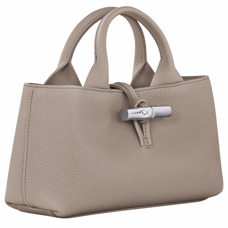 Longchamp Le Roseau S Handbag - Leather Grey | XUMH72496