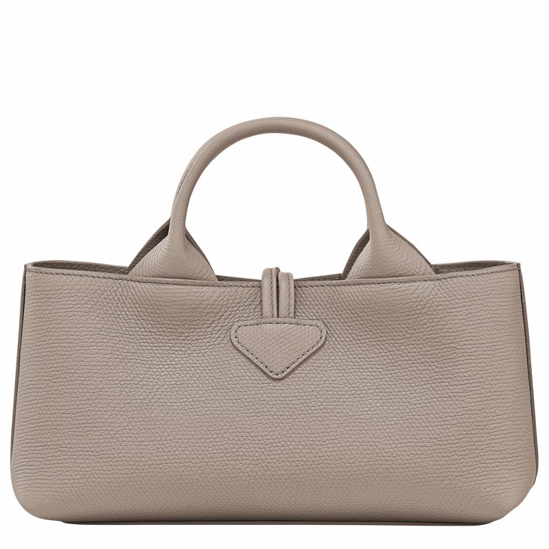 Longchamp Le Roseau S Handbag - Leather Grey | XUMH72496