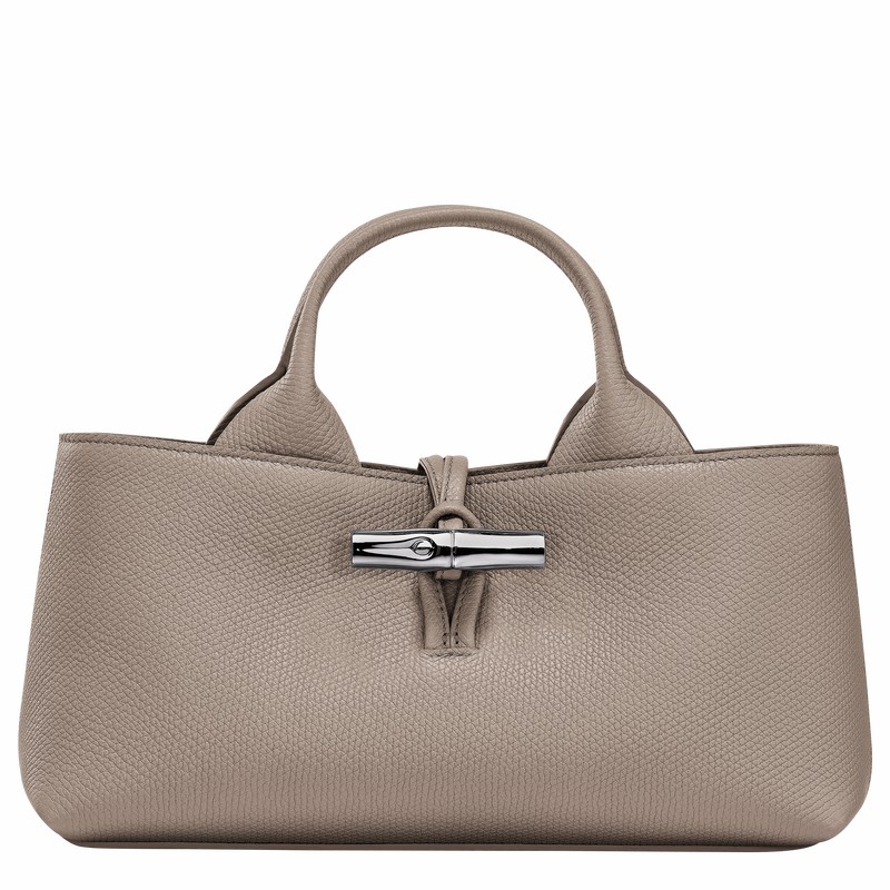 Longchamp Le Roseau S Handbag - Leather Grey | XUMH72496