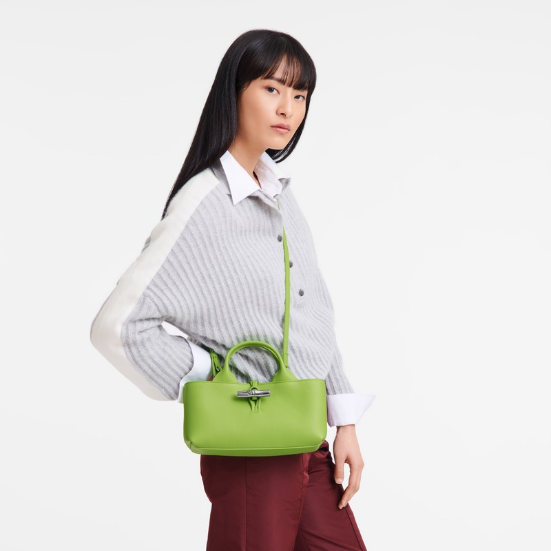 Longchamp Le Roseau S Handbag - Leather Green Light | HKOA07326