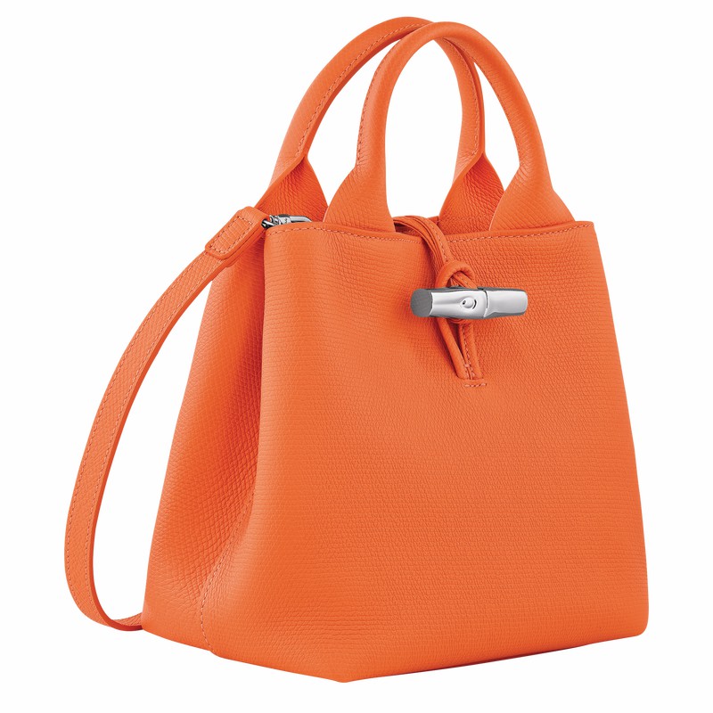 Longchamp Le Roseau S Handbag - Leather Orange | FOMV56271