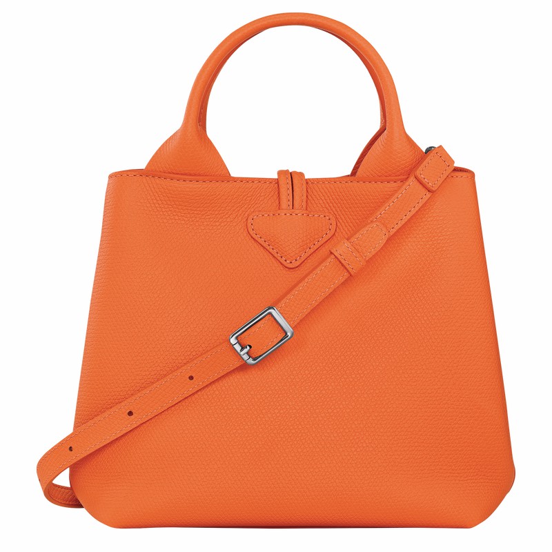 Longchamp Le Roseau S Handbag - Leather Orange | FOMV56271