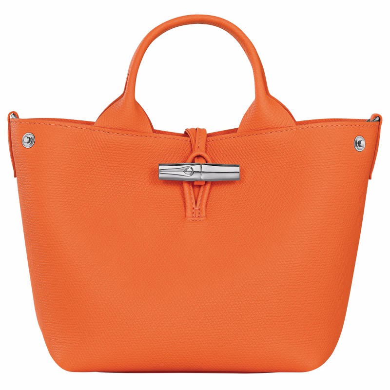 Longchamp Le Roseau S Handbag - Leather Orange | FOMV56271