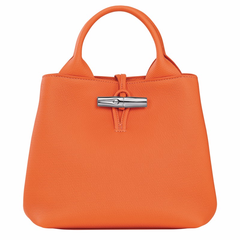 Longchamp Le Roseau S Handbag - Leather Orange | FOMV56271