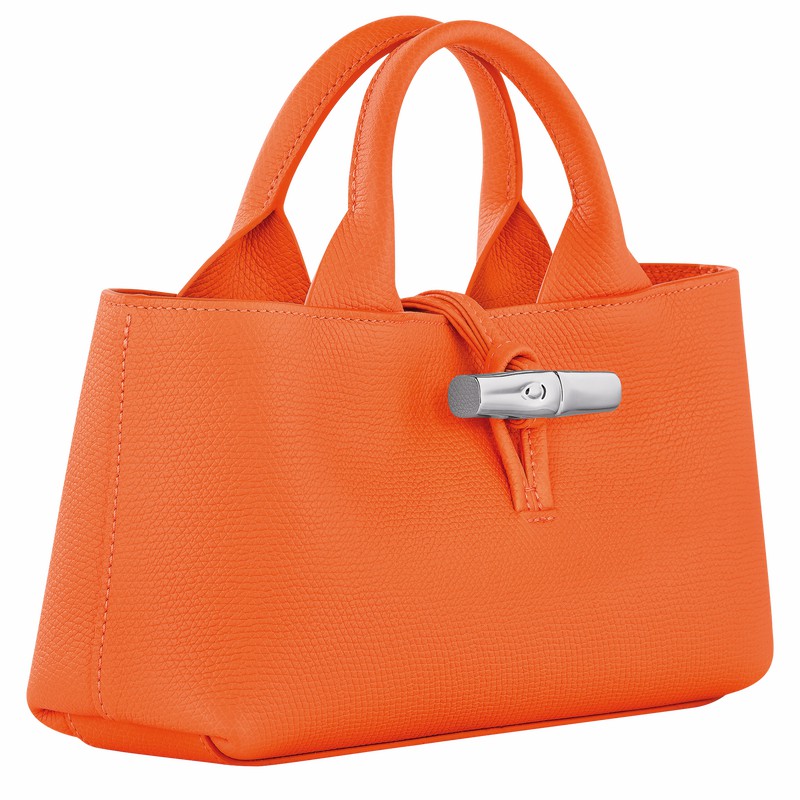 Longchamp Le Roseau S Handbag - Leather Orange | UXJM96438