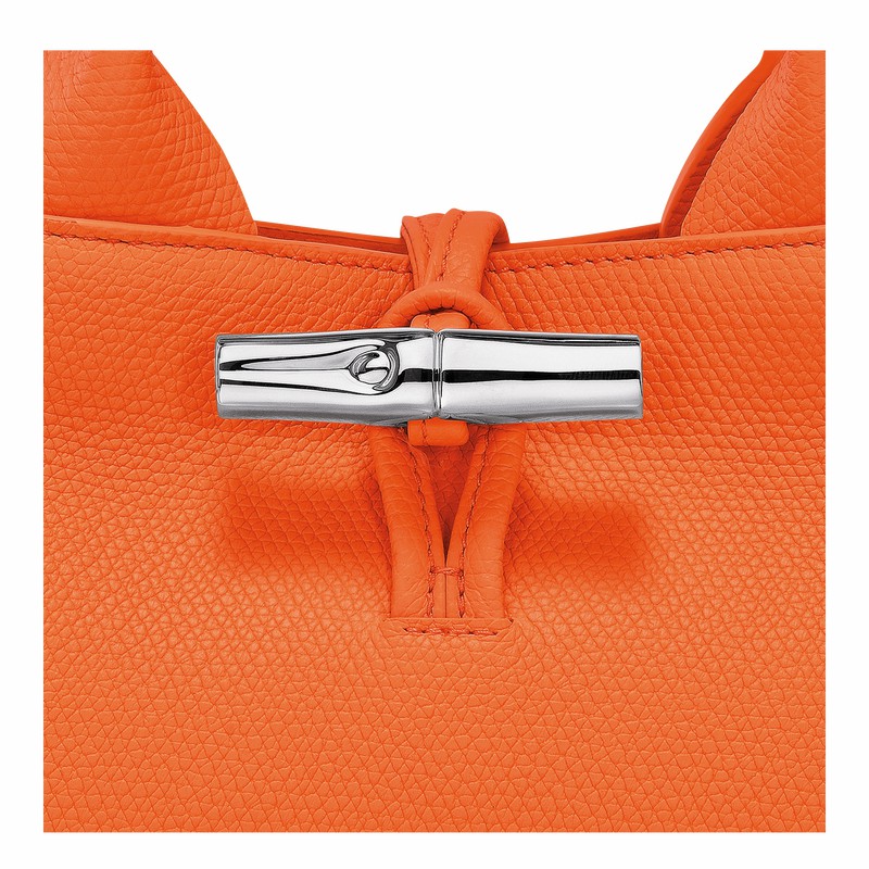 Longchamp Le Roseau S Handbag - Leather Orange | UXJM96438