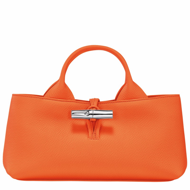 Longchamp Le Roseau S Handbag - Leather Orange | UXJM96438