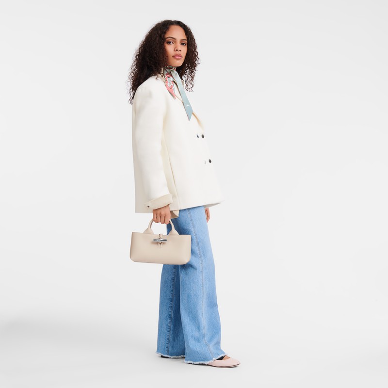 Longchamp Le Roseau S Handbag - Leather White | GQMK36124