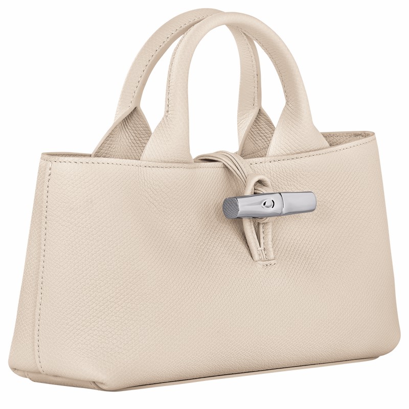 Longchamp Le Roseau S Handbag - Leather White | GQMK36124