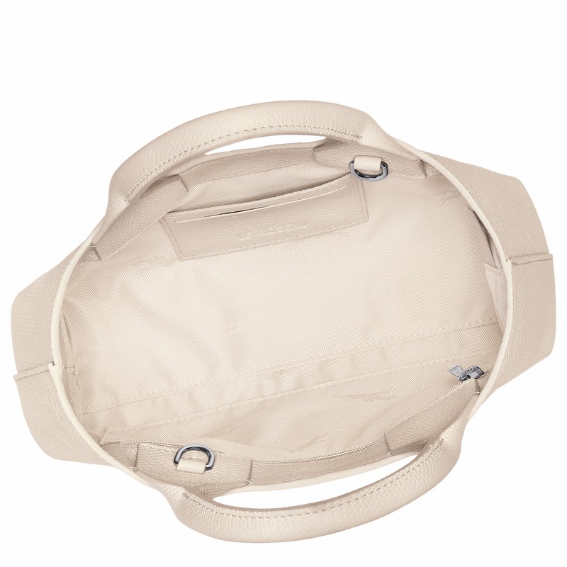 Longchamp Le Roseau S Handbag - Leather White | GQMK36124