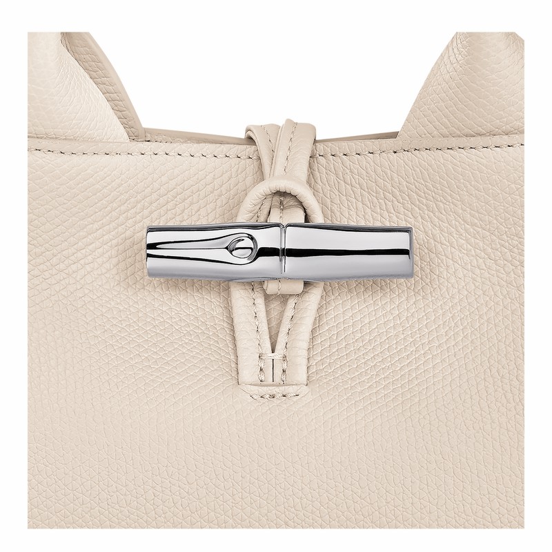 Longchamp Le Roseau S Handbag - Leather White | GQMK36124