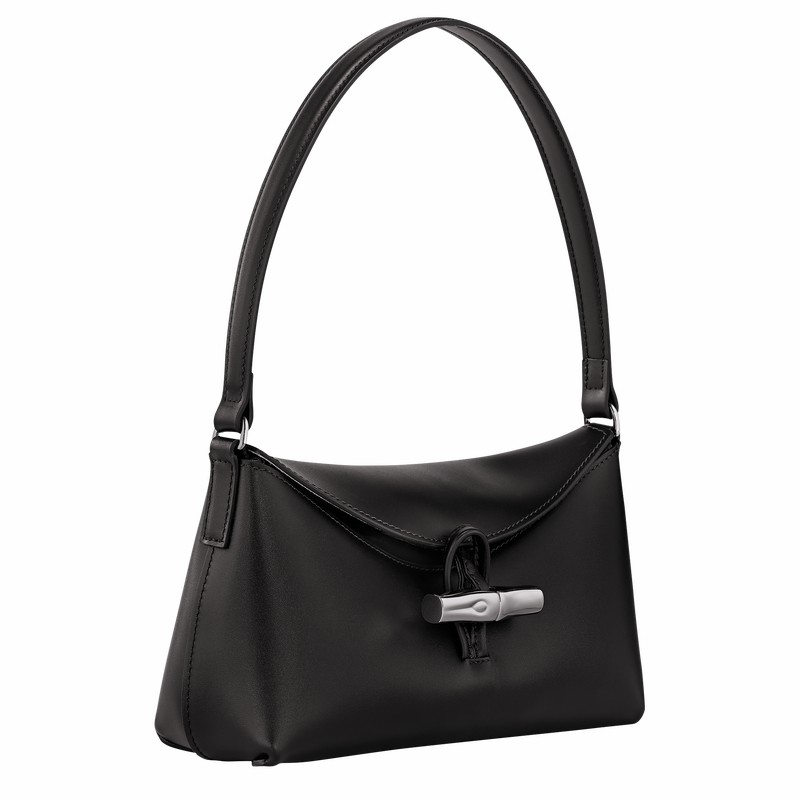 Longchamp Le Roseau S Hobo bag - Leather Black | WNJM57184