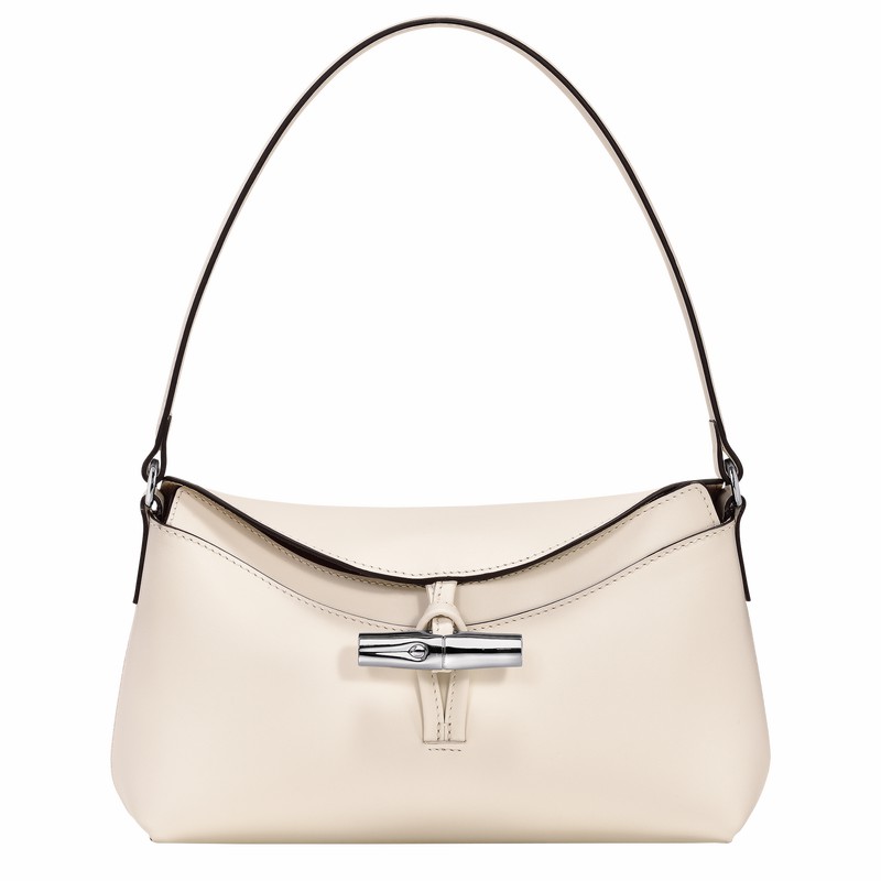 Longchamp Le Roseau S Hobo bag - Leather White | IQWT61578