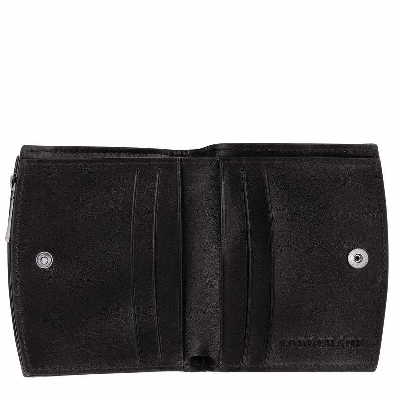 Longchamp Le Roseau Wallet - Leather Black | ECTV98251