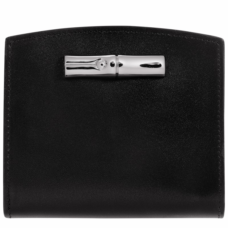 Longchamp Le Roseau Wallet - Leather Black | ECTV98251