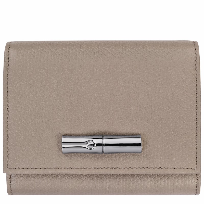 Longchamp Le Roseau Wallet - Leather Grey | CNAU23591