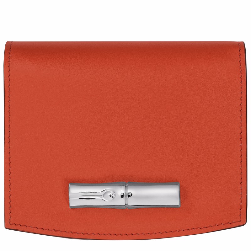 Longchamp Le Roseau Wallet - Leather Orange | ZMLN47028