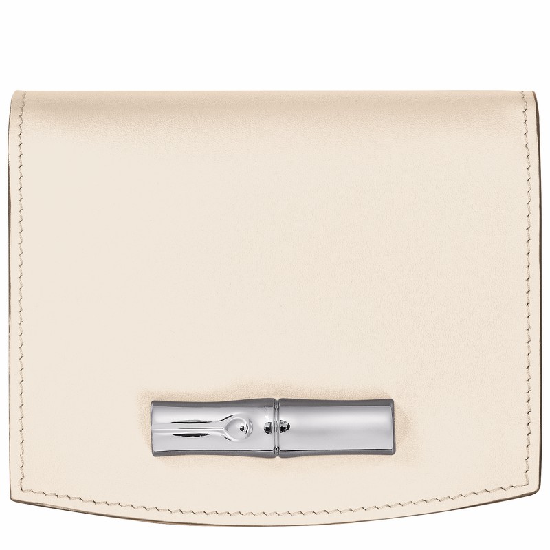 Longchamp Le Roseau Wallet - Leather White | MJDG34582