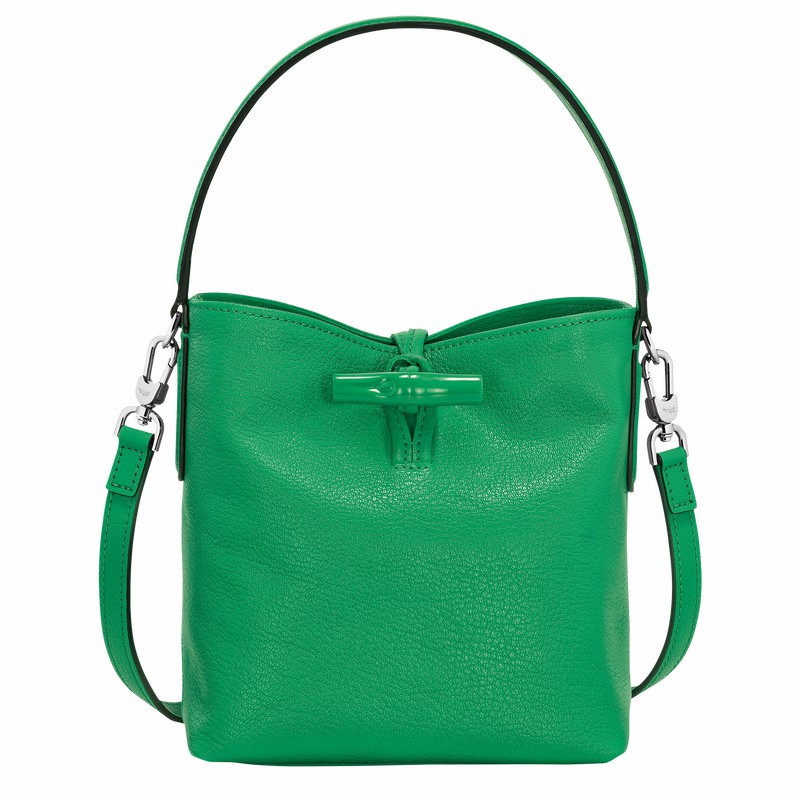 Longchamp Le Roseau XS Bucket bag - Leather Green | HJEX16840