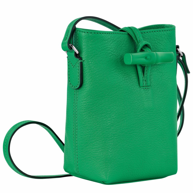 Longchamp Le Roseau XS Crossbody bag - Leather Green | ASPB49352