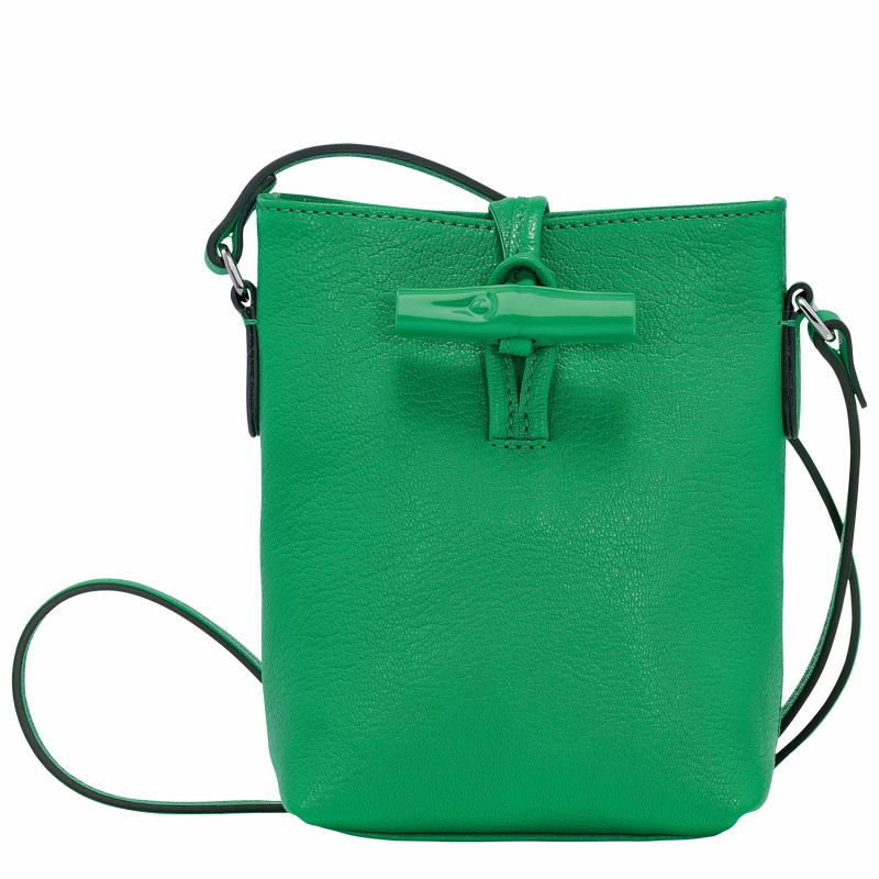 Longchamp Le Roseau XS Crossbody bag - Leather Green | ASPB49352