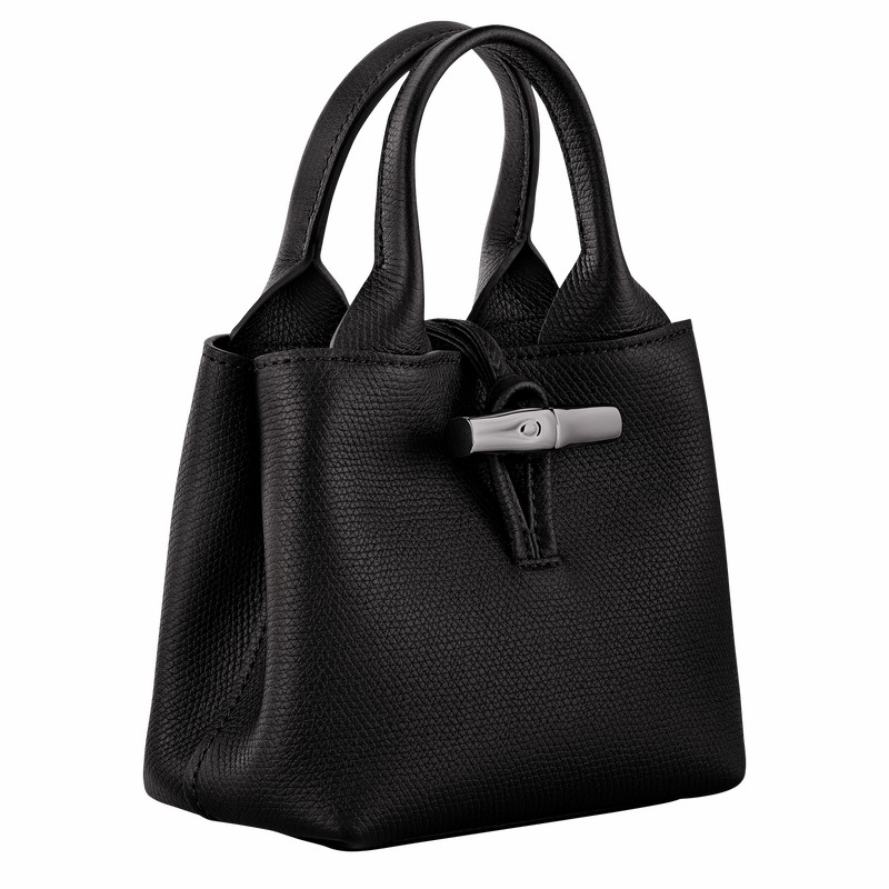 Longchamp Le Roseau XS Handbag - Leather Black | IVAW43967