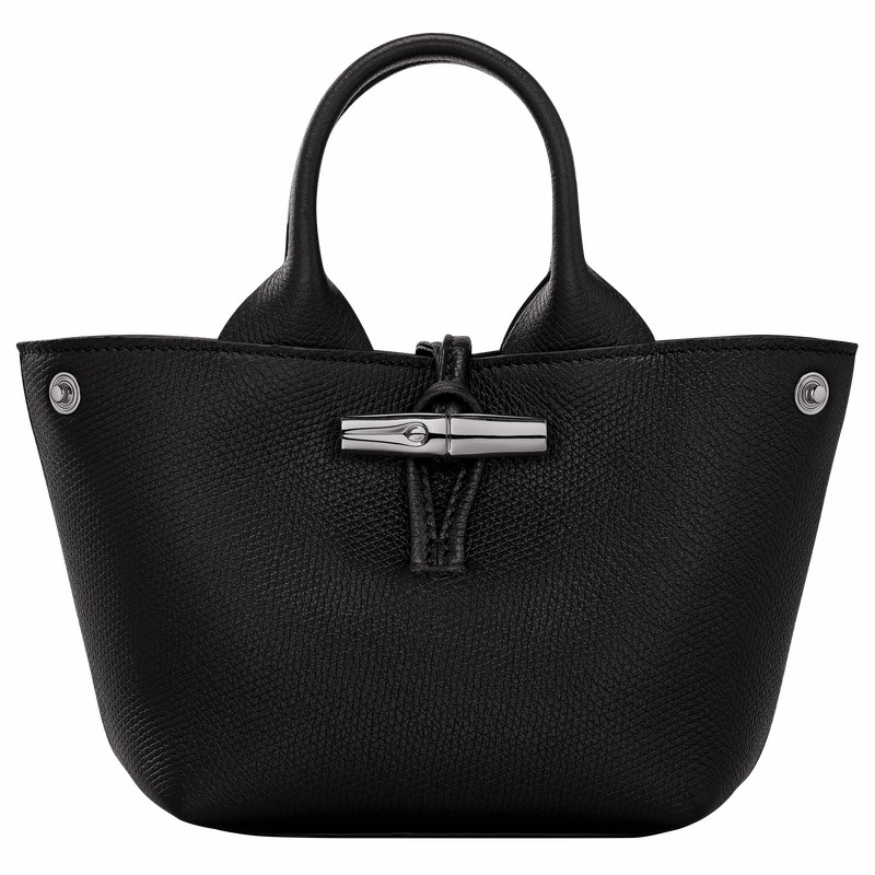 Longchamp Le Roseau XS Handbag - Leather Black | IVAW43967