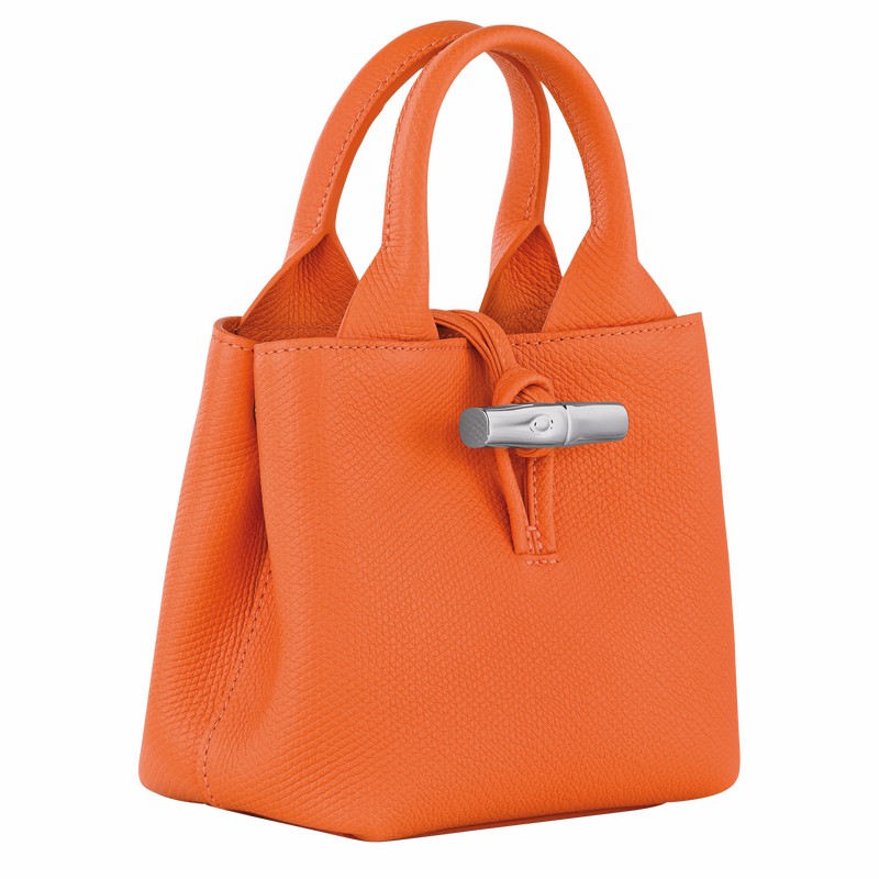 Longchamp Le Roseau XS Handbag - Leather Orange | XMBF86940