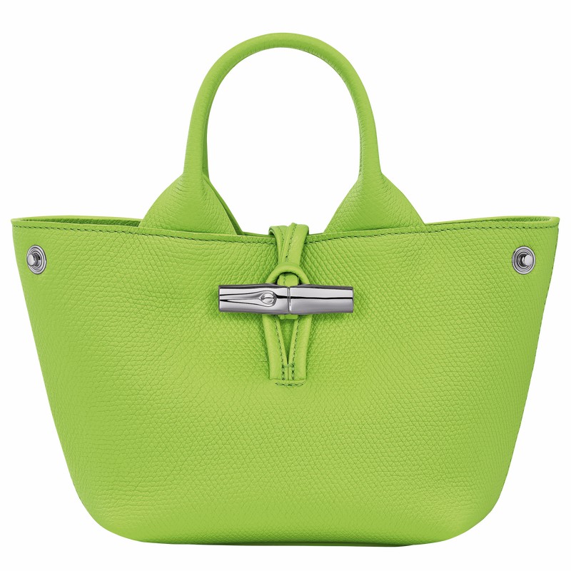 Longchamp Le Roseau XS Handbag - Leather Green Light | PGAQ06517