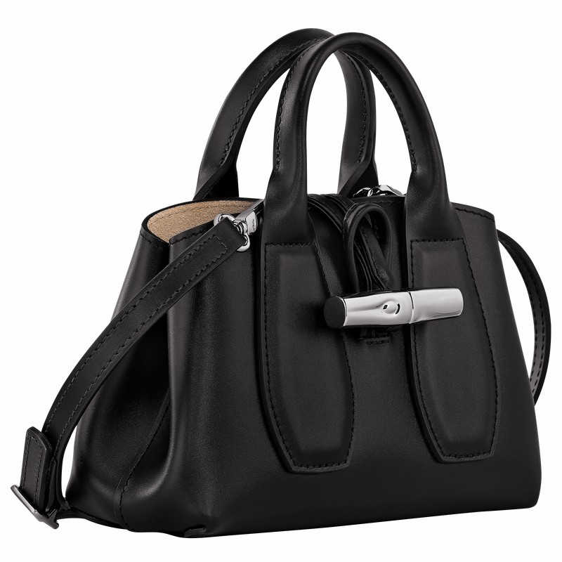 Longchamp Le Roseau XS Handbag - Leather Black | BOWV73409