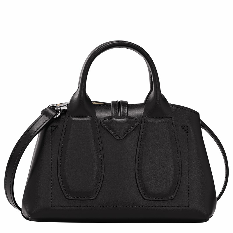 Longchamp Le Roseau XS Handbag - Leather Black | BOWV73409