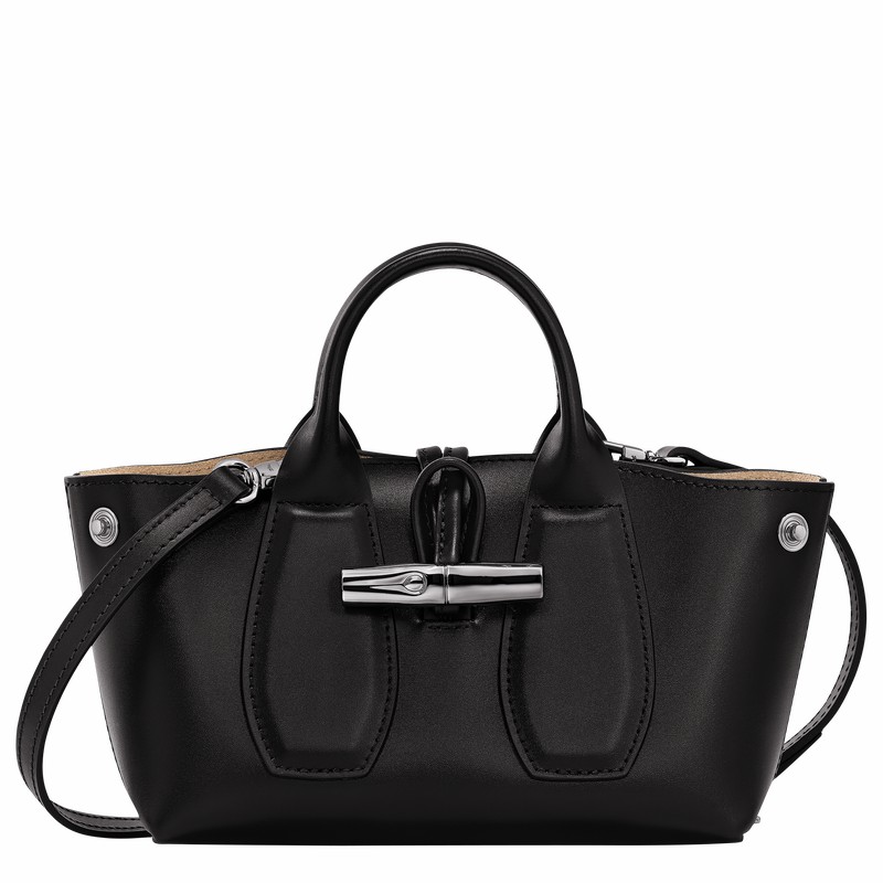 Longchamp Le Roseau XS Handbag - Leather Black | BOWV73409