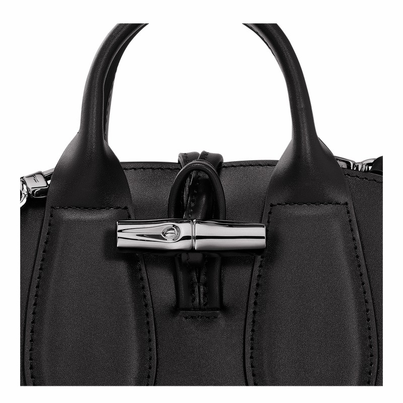 Longchamp Le Roseau XS Handbag - Leather Black | BOWV73409