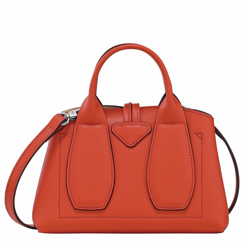 Longchamp Le Roseau XS Handbag - Leather Orange | EOZA83691