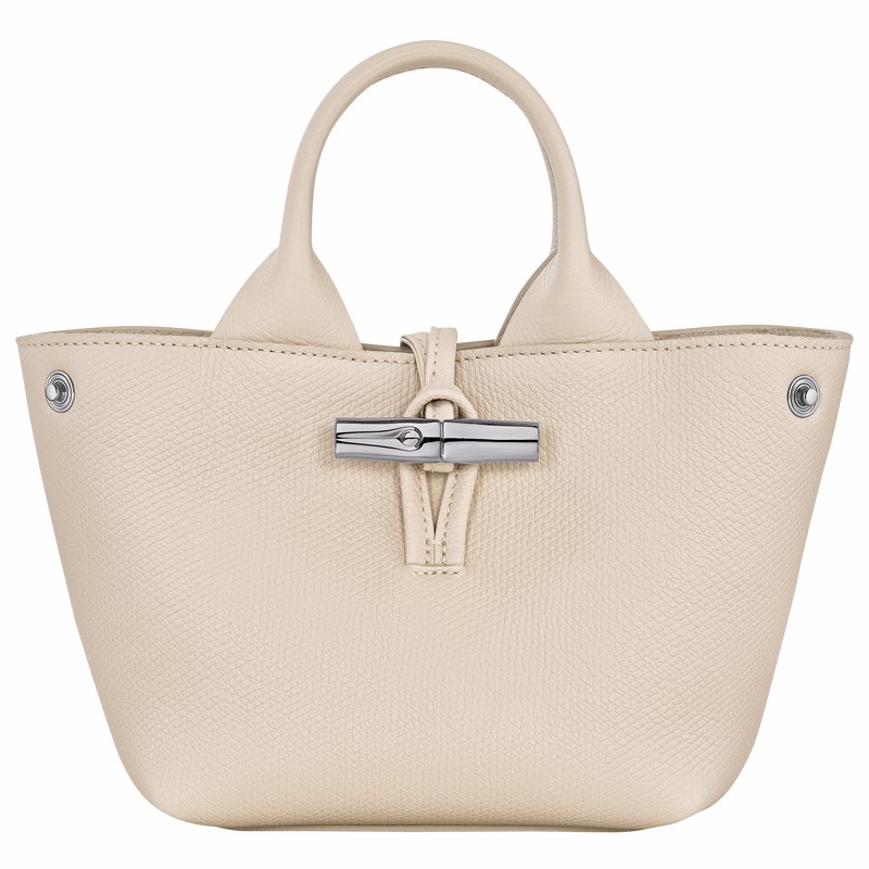 Longchamp Le Roseau XS Handbag - Leather White | BPCG48376