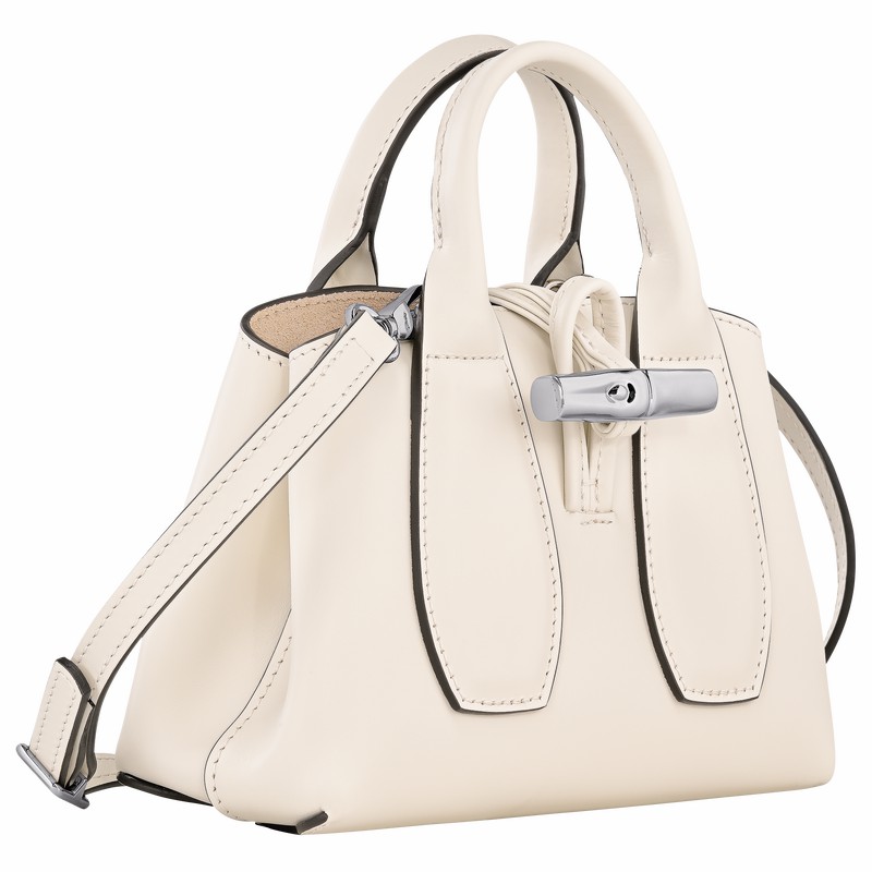 Longchamp Le Roseau XS Handbag - Leather White | KWFC72198