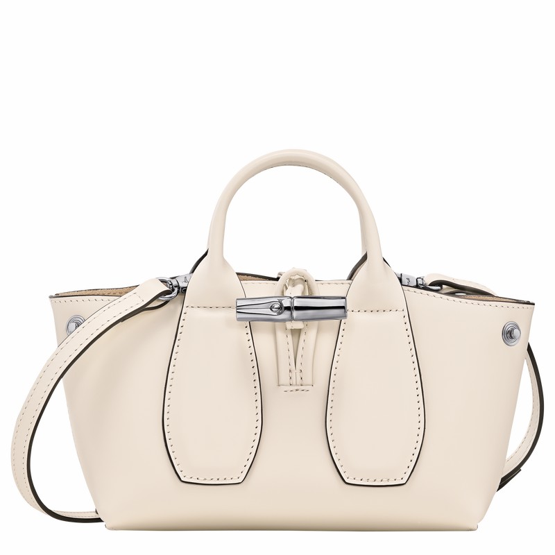 Longchamp Le Roseau XS Handbag - Leather White | KWFC72198