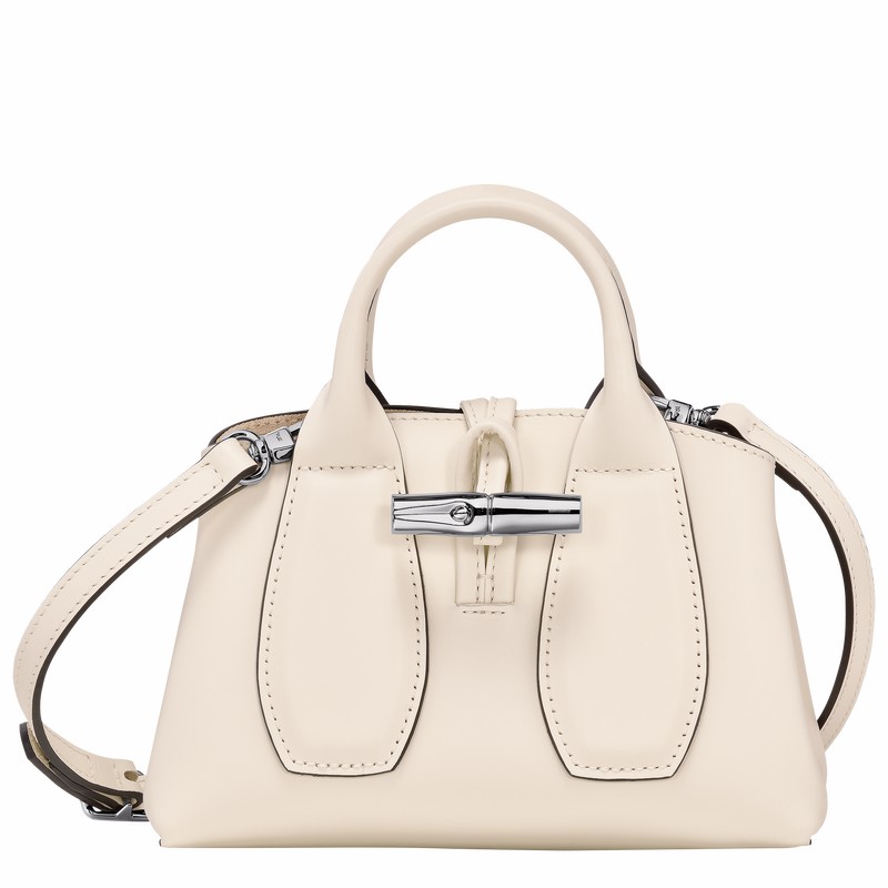 Longchamp Le Roseau XS Handbag - Leather White | KWFC72198