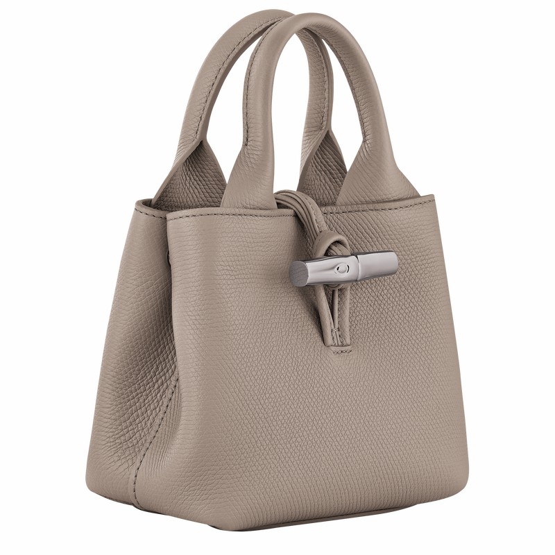 Longchamp Le Roseau XS Handbag - Leather Grey | ECKT21476