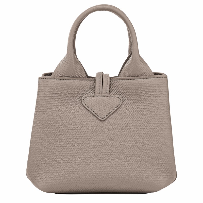 Longchamp Le Roseau XS Handbag - Leather Grey | ECKT21476