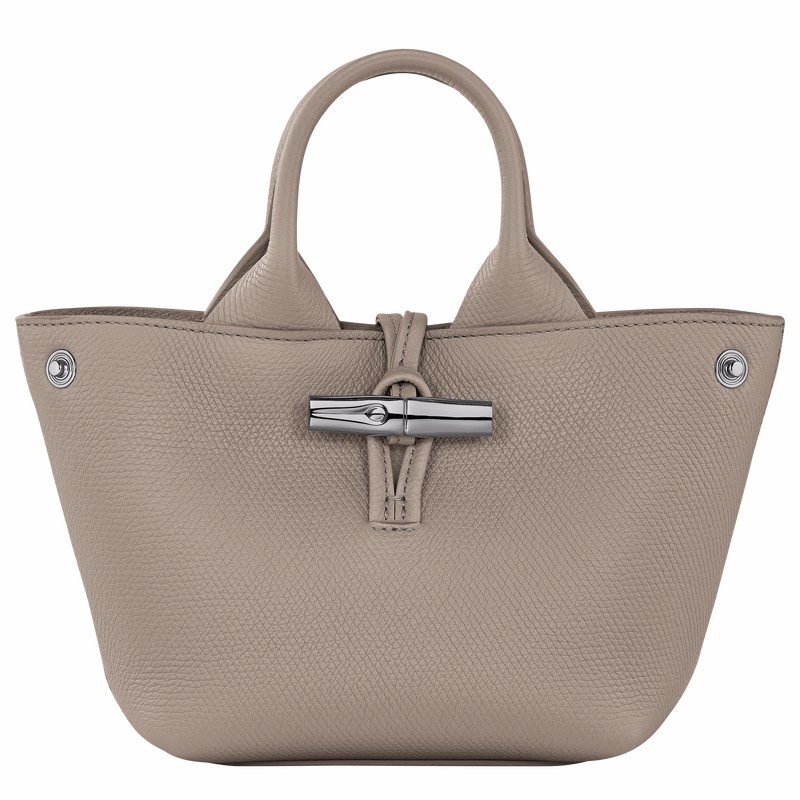 Longchamp Le Roseau XS Handbag - Leather Grey | ECKT21476