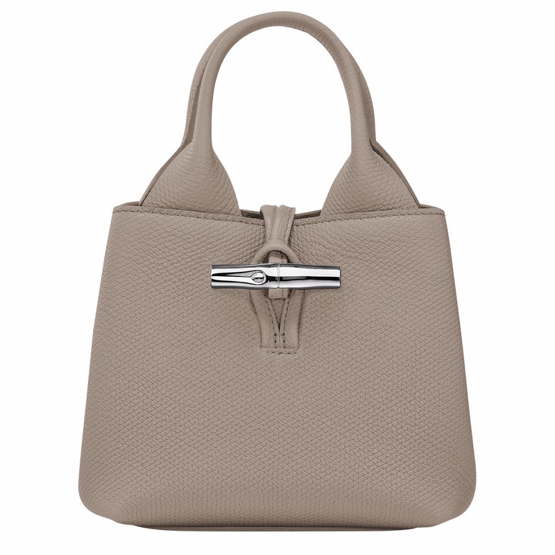 Longchamp Le Roseau XS Handbag - Leather Grey | ECKT21476