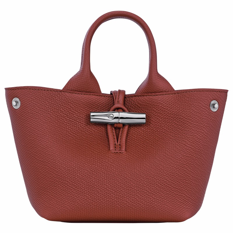 Longchamp Le Roseau XS Handbag - Leather Brown | YHKB79482