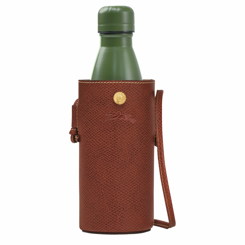 Longchamp ÉPURE Bottle holder - Leather Brown | ULTS95120